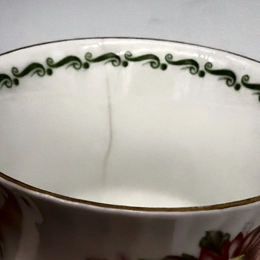 Vintage Queen's Rosina Wild Flowers fine bone china Tea cup with matching saucer